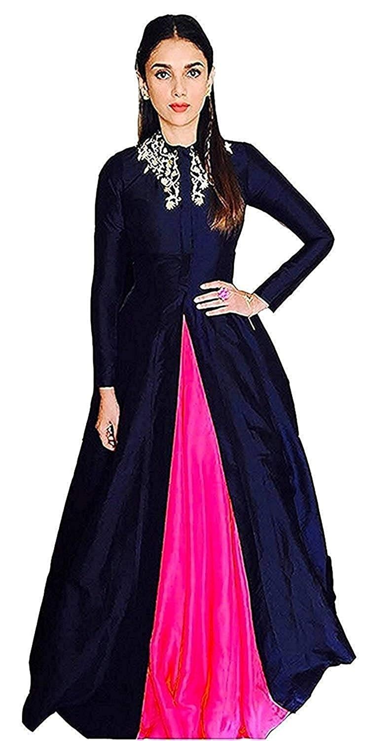 divya enterprise girl's birthday party wear semi stitched salwars suit gown