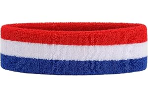 ONUPGO Sweatband/Headband for Men & Women- Terry Cloth Athletic Basketball Head Sweat Bands Moisture Wicking Sweat Absorbing Head Band