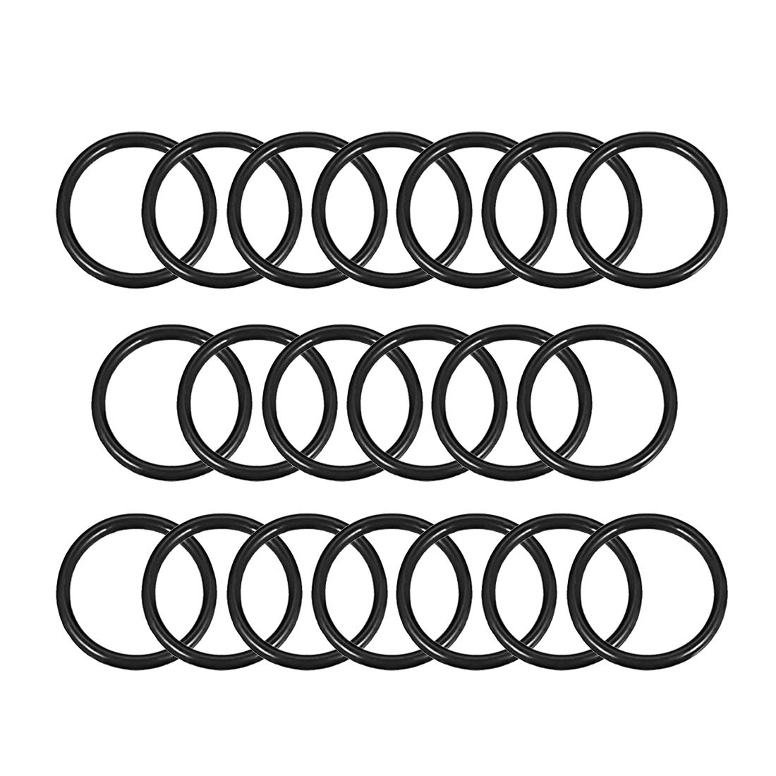 Photo 1 of uxcell Nitrile Rubber O-Rings 25mm OD 20mm ID 2.5mm Width, Metric Sealing Gasket for Automotive Machine Plumbing, Pack of 20