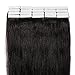 S-noilite Tape Extensions Human Hair Natural Black Silky Straight Seamless Skin Weft Human Hair Tape in Extensions for Women 16 Inch 30g 20pcs #1