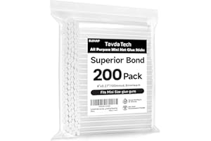 ELDVAP Mini Hot Glue Sticks,4" and 0.27'' Diameter for Most Mini Glue Guns, 200 Pack Multipurpose Hot Glue Gun Sticks for Kids Adults DIY Art Craft Gluing Sealing Repairing