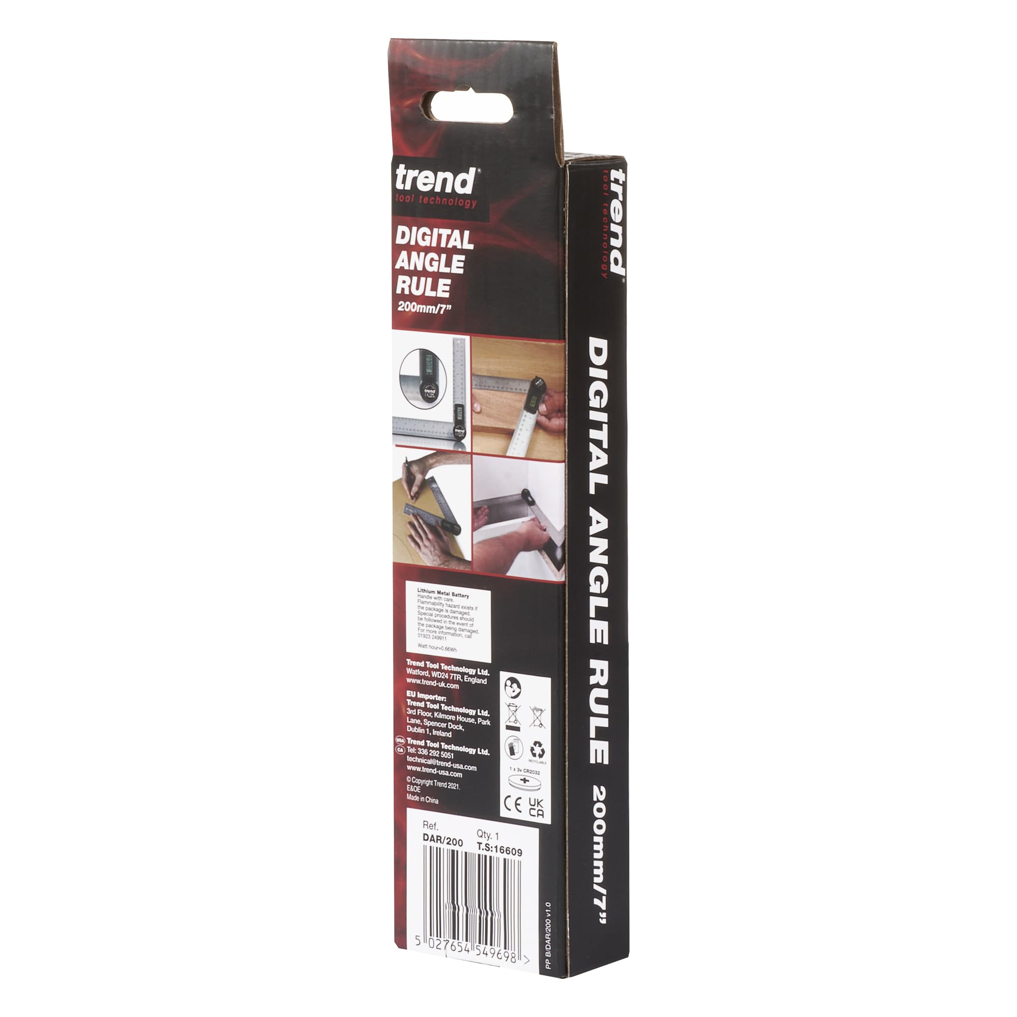 Trend 7 Inch Digital Angle Finder Ruler for Precise Internal and External Angle Measurements, DAR/200