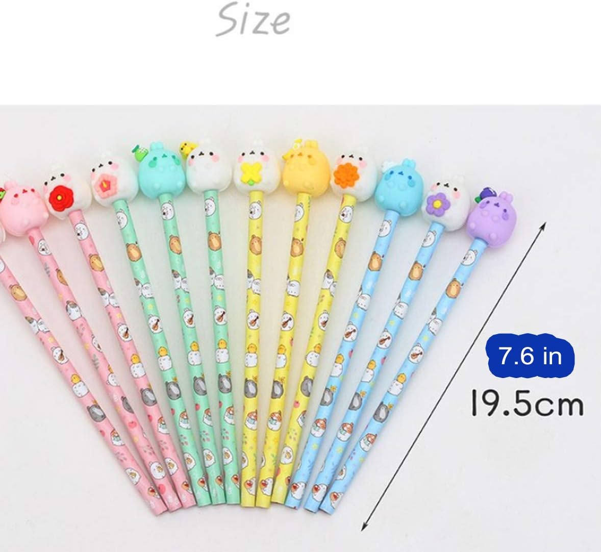 Amazon Molang ミニフィギュア ペンシルセット 韓国文房具 12ea 1セット Ver 04 女の子 男の子 学校 家庭用 鉛筆 文房具 オフィス用品