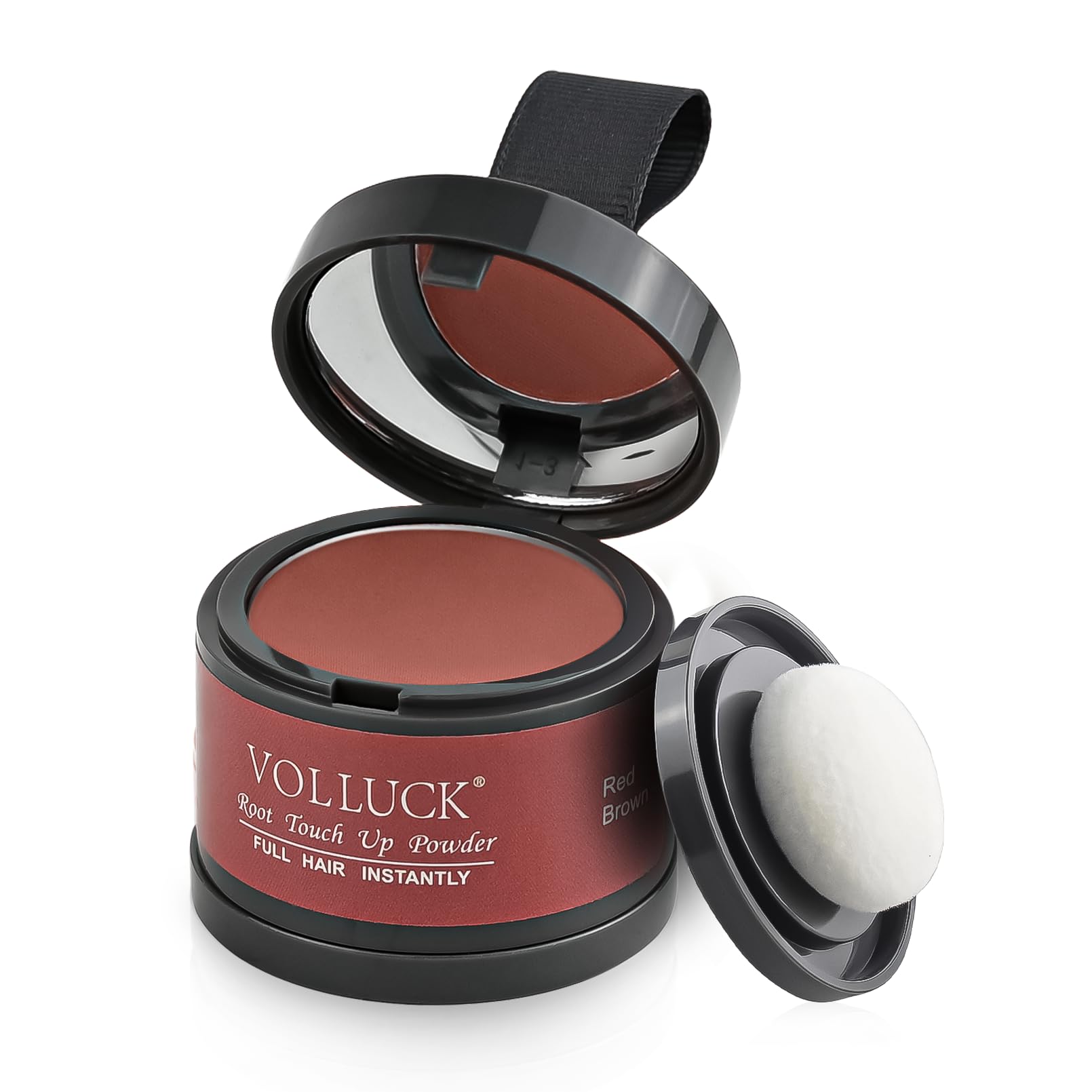 VOLLUCK Root Touch up Powder 4g – Covers Grey Roots & Conceals Thinning Hair, Hairline Powder for Men & Women – Natural Look, Easy to Use & Compact for Quick Touch Ups (Red Brown) — image 1