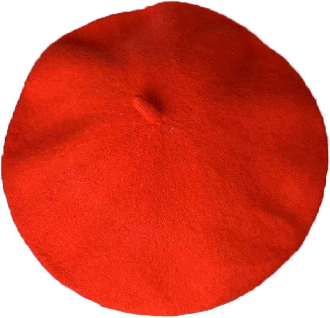 JOYHY Women's Solid Color Classic French Style Beret Beanie Hat Red at  Women’s Clothing store