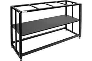 HONYTA Fish Tank Stand Heavy Duty Metal Aquarium Stand 55 Gallon Tank Stand 660LBS 48.4" L x 14.17“W x 29.5”H, Double Layer for Home and Office More Storage Space, Black
