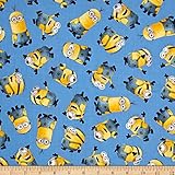 Universal Despicable Me 1 in A Minion Tossed Minions Blue Fabric By The Yard