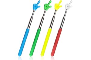 Bagentry 4 Pcs Teacher Pointer Stick for Classroom, Extendable Pointer Finger, Telescoping Hand Pointer, Retractable Pointing