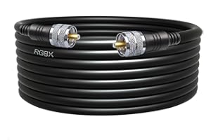 TUOLNK RG8X SO239 CB Antenna Coaxial Cable 50 ohm PL259 UHF Cable Jumper, 16.4FT (5M) Low Loss UHF Male to UHF Male CB Antenna Extension Coax Cable for HAM Radio, SWR Meter, Antenna Analyzer, Dummy Load Ect