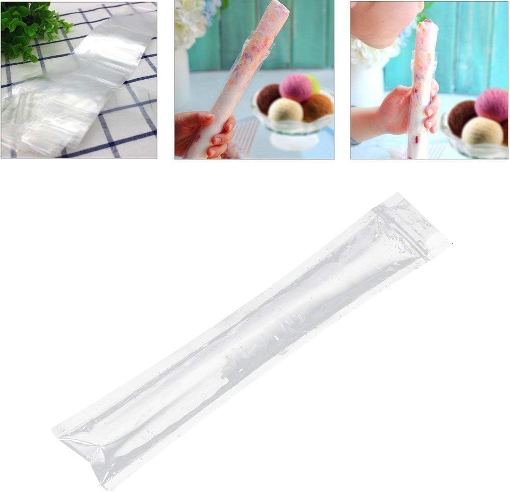 Cheap4uk 100pcs Ice Pop Pouches Disposable Ice Popsicle Bags Zip-Lock Ice Candy Bags Ice Smoothie Bags