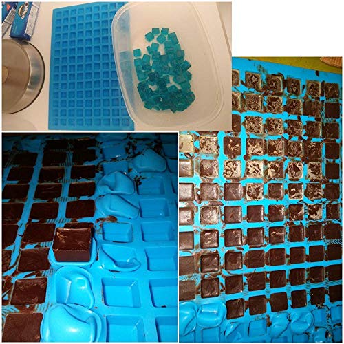Palksky 126 Cavities Mini Square Silicone Mold/Chocolate Candy Mould for Gummy Jelly Truffles Ganache Pralines Caramels