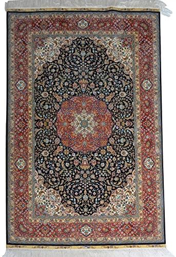 YILONG CARPET 3.3'x5' Hand Knotted Silk Rug Traditional Oriental Tabriz Persian Carpet