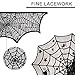 Pawliss Halloween Decorations Indoor, Black Lace Party Decor, Bat Window Curtains, Spider Web Fireplace Mantel Scarf Cover, Spiderweb Table Topper Tablecloth, Set of 4