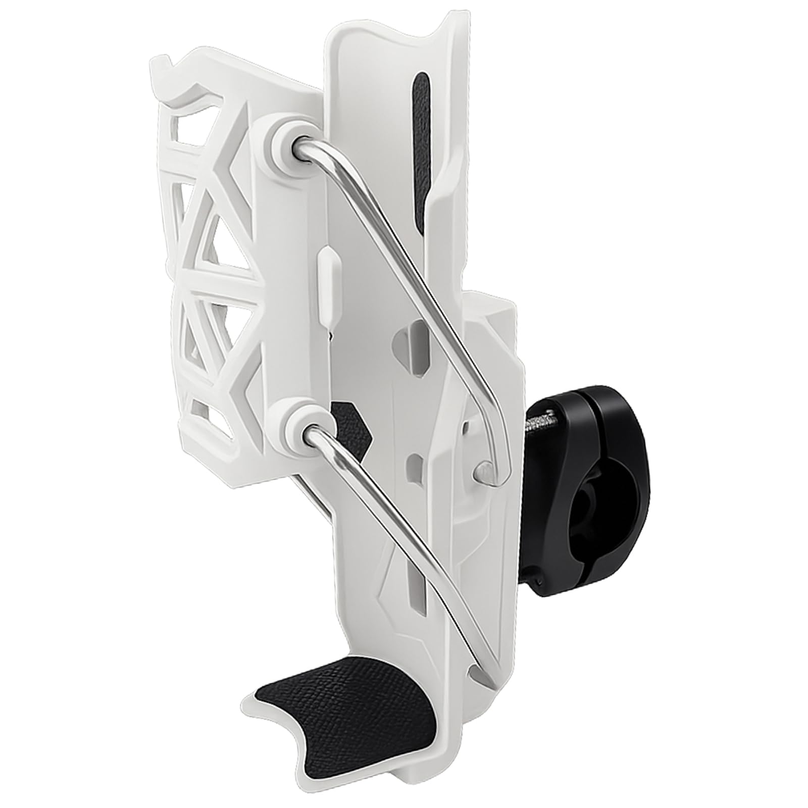 Photo 1 of **MISSING MOUNTING ASSEMBLY PIECE** Self Adjusting Cup Holder for Motorcycle, Bike Water Bottle Holder, Adaptive Cycling Bottle Holder with 360 Degree Rotation, Universal Handlebar Mount for Outdoor Activities (White)