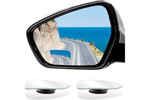 FOVKO Blind Spot Mirror, HD Glass Frameless Convex Side Blindspot Mirror for Car, Car Accessories, Side Mirror Blindspot Mirrors with Adjustable Stick for SUV and Trucks