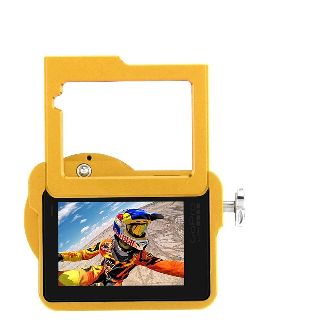 PULUZ Case for Hero 7 Black New Hero (2018) HERO6/ 5 CNC Aluminum Alloy Housing Shell Case Protective Cage with Insurance Frame & 52mm UV Lens (Gold)