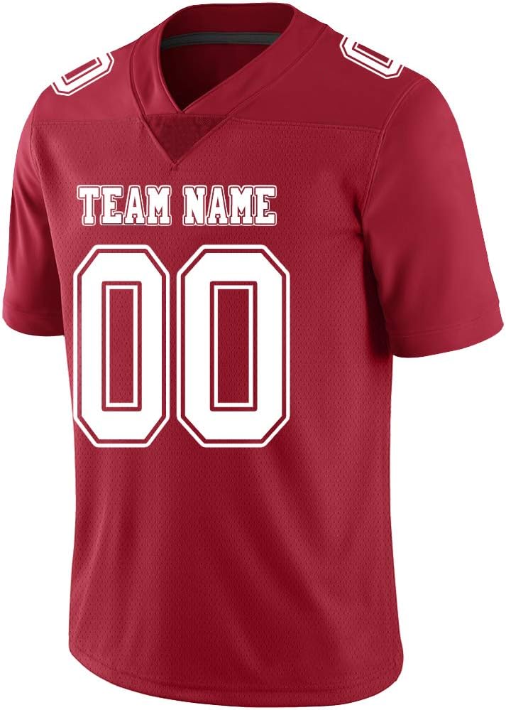 Custom Football Jerseys Design Your Own Practice Mesh T-Shirts Printed Your Team, Name and Number