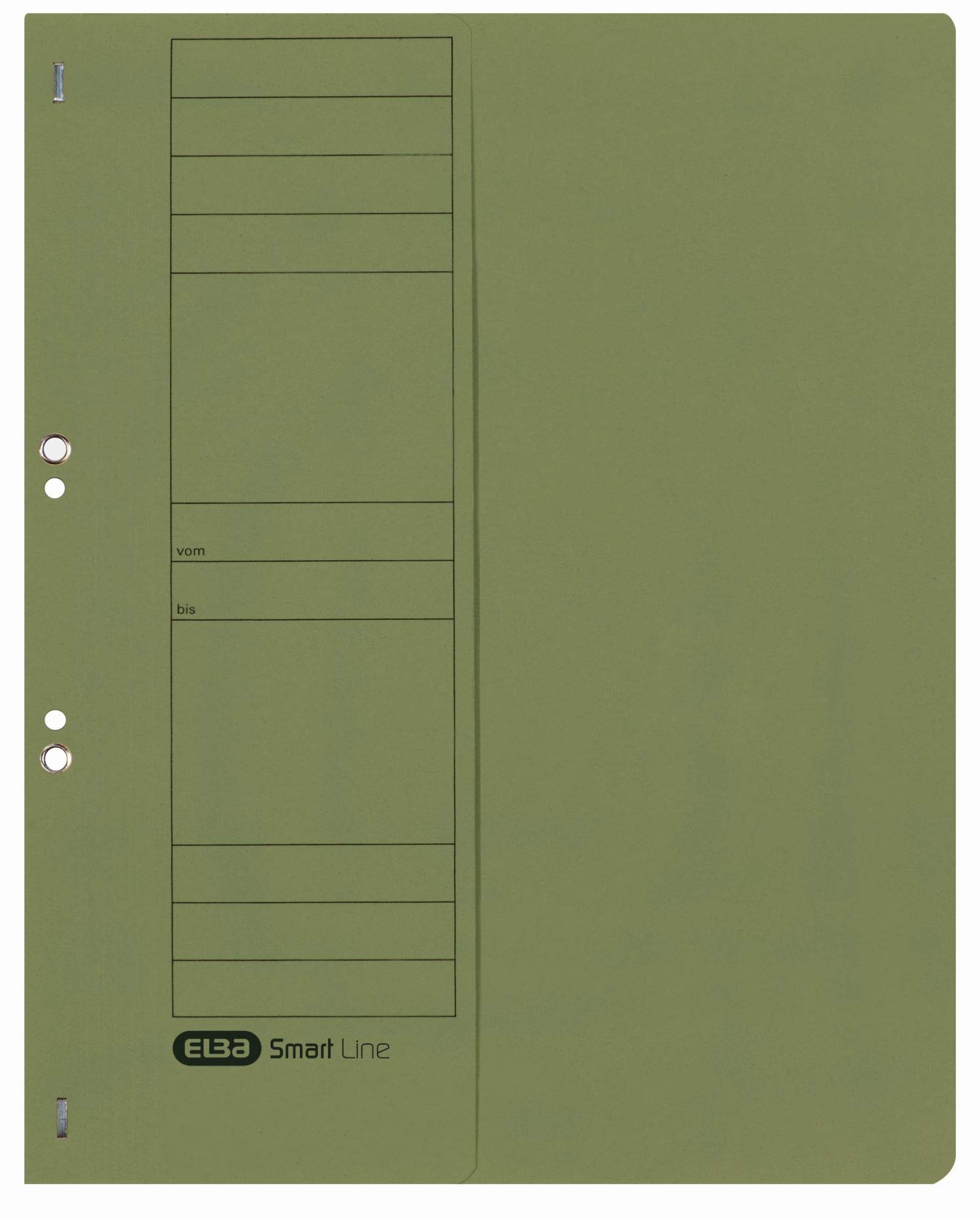 Elba 21421BL Hole Punched Folders with Official Filing 250 g/sq. m Manila Cardboard for 200 DIN A4 Sheets, Half Front Cover 50 Items Blue Eyelet File with Office Binding Green