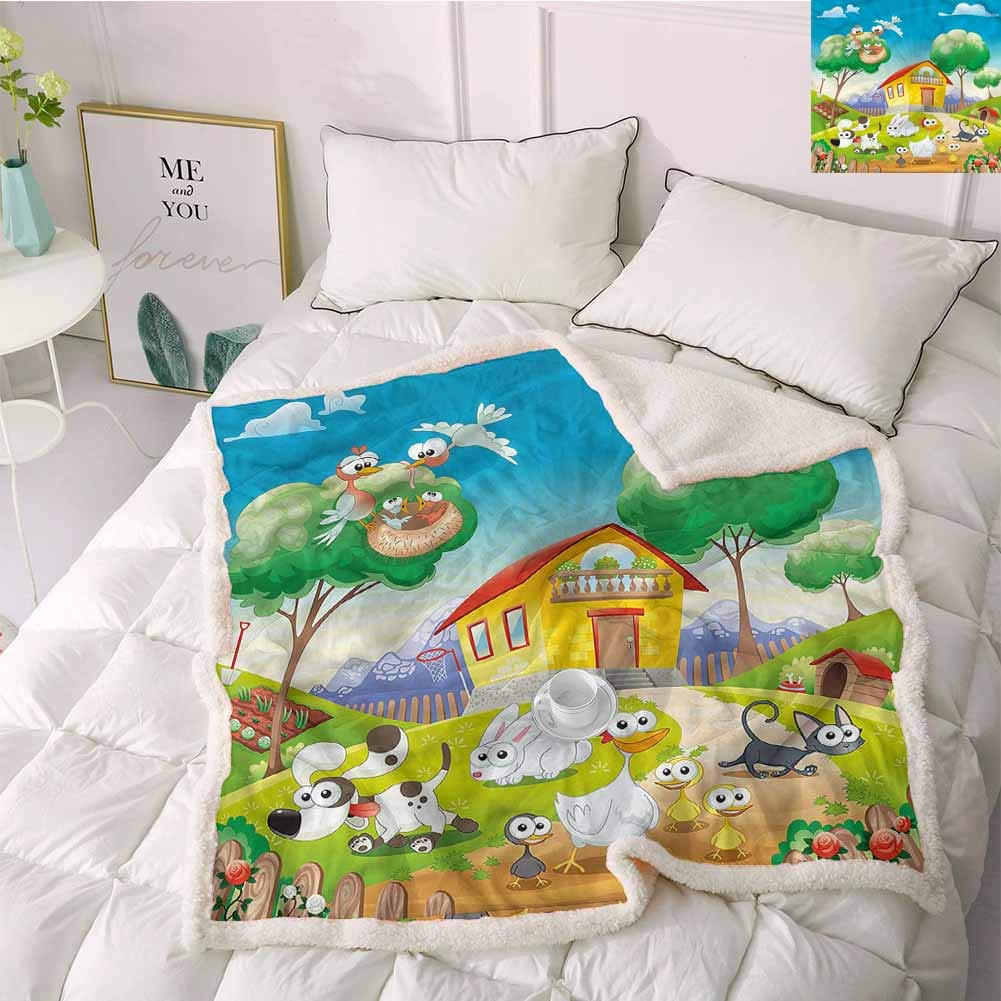 Miles Ralph Fur Blanket Full Size Blankets for Bed Animal,Funny Goofy Farm Animals Frozen Blanket 50"x65"