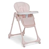 Little Folks by Delta Children 2-in-1 SlimFold High Chair for Babies and Toddlers, Pink