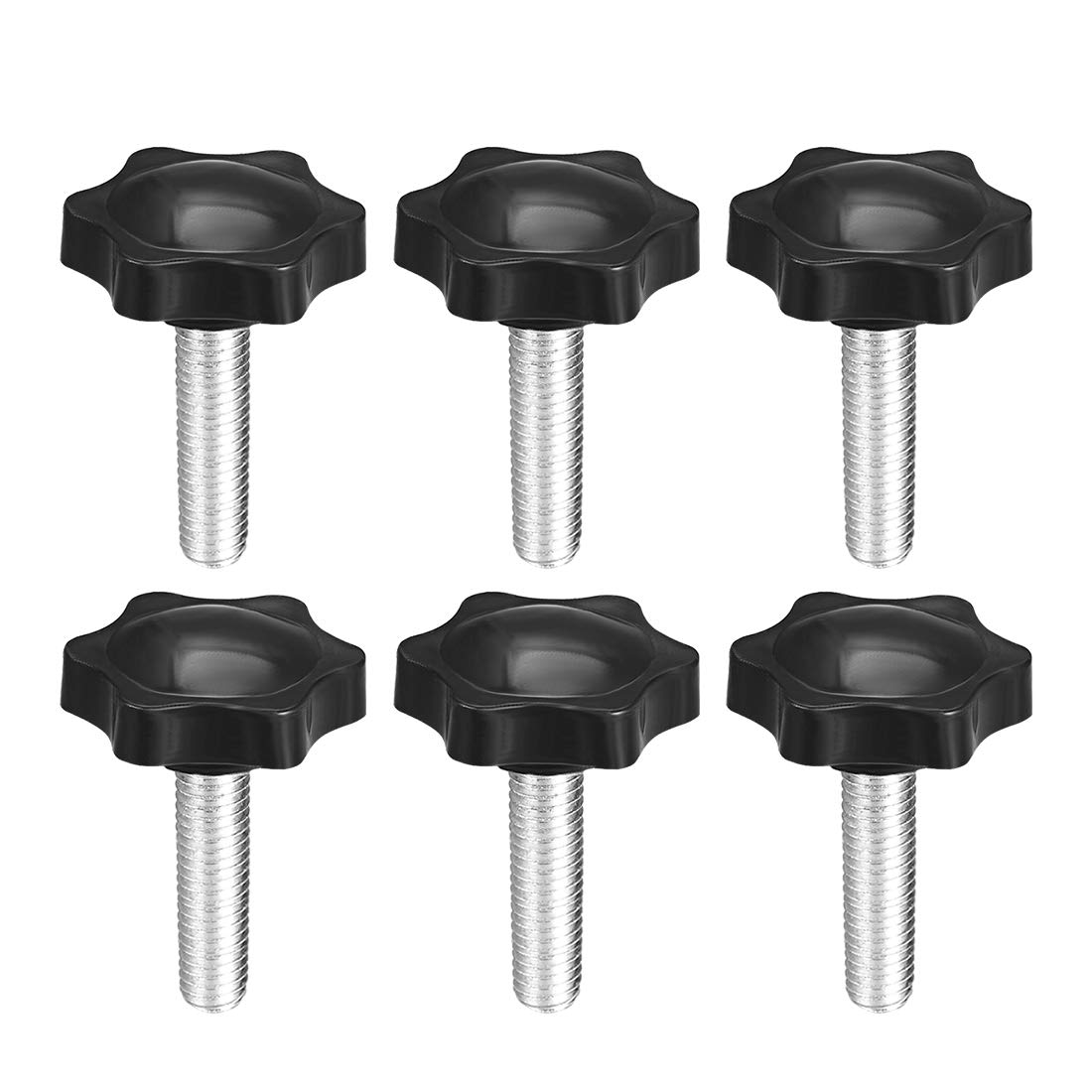 uxcell Clamping Screw Knob, 38mm Dia Plum Hex Shaped Grips Star Knob M8 x 30mm Male Thread, 6pcs