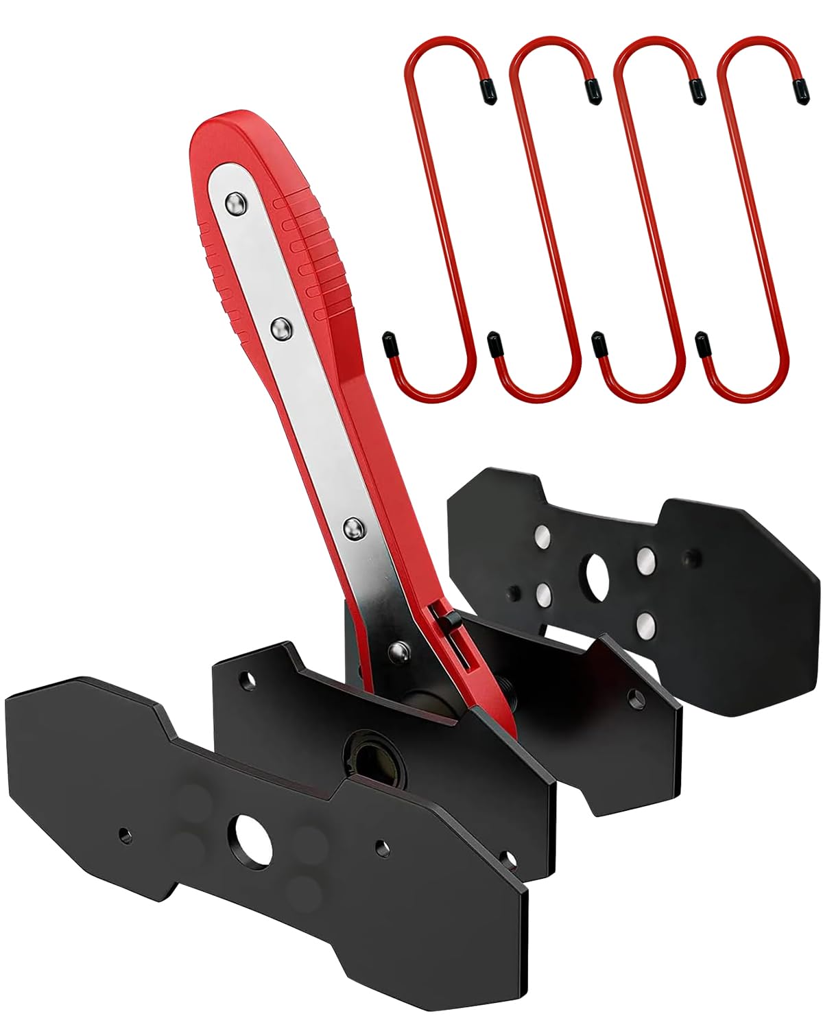 Photo 1 of Witaxima Brake Caliper Compression Tool with Extra 2PCS Large Plates 1.57"-2.95" for Disc Brake Pad Spreader,Caliper Piston Compressor Tool with 4 Brake Caliper Hanger Hooks,Car Brake Repair Tool Red