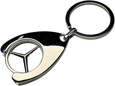 Mercedes-Benz Keyring with Shopping Trolley Token Chrome Plated 75mm