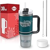 vkawesr 30 oz Tumbler with Handle and Straw,Car cup,Coffee Mug,100% Leakproof Insulated Tumbler with Lid and Straw,Made of Stainless Steel,Cup Holder Friendly Base,Classic Collection Gifts for Fans
