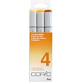 Copic Sketch Fusion #4 Orange 3-Color Refillable Dual-Tip Alcohol Markers | Brush and Chisel tip, Alcohol Marker Set for Beginners &amp; Pros, Smooth Blendable Ink for Art, Illustration, and Design