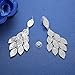 mecresh Leaf Laminated Wedding Dangle Earrings for Women or Bridesmaids Bling Earring, Earrings for Girl or Bride