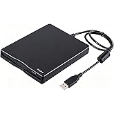 Floppy Drive 3.5 External USB Floppy Diskette Drive for Laptops Desktops Notebooks (Black)