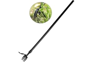 JILITSE Weed Puller Tool, Stand Up Garden Weeder with 39" Handle & 4-Claw Steel Head, Ergonomic Yard Tool for Lawn/Garden, Black