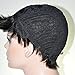 VRZ Silky Full Straight Human Hair Wigs Short Wigs with Bang Natural Color (1613)