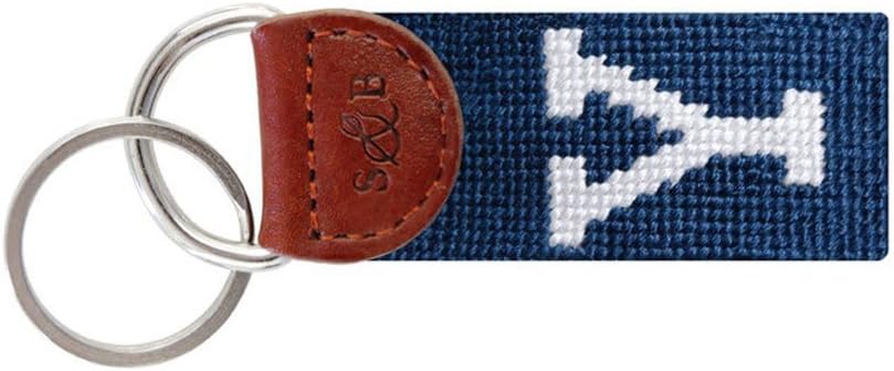 Yale Needlepoint Key Fob in Navy by Smathers & Branson