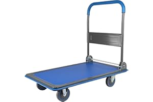 ARLTAMOX Moving Platform Hand Truck 660lbs.Foldable Push Cart Dolly with 360 Degree Swivel Wheels.Large Size Dolly Cart for Easy Storage.Heavy Duty Rolling Tool Cart.Collapsible Luggage Cart (Blue, 660LB)
