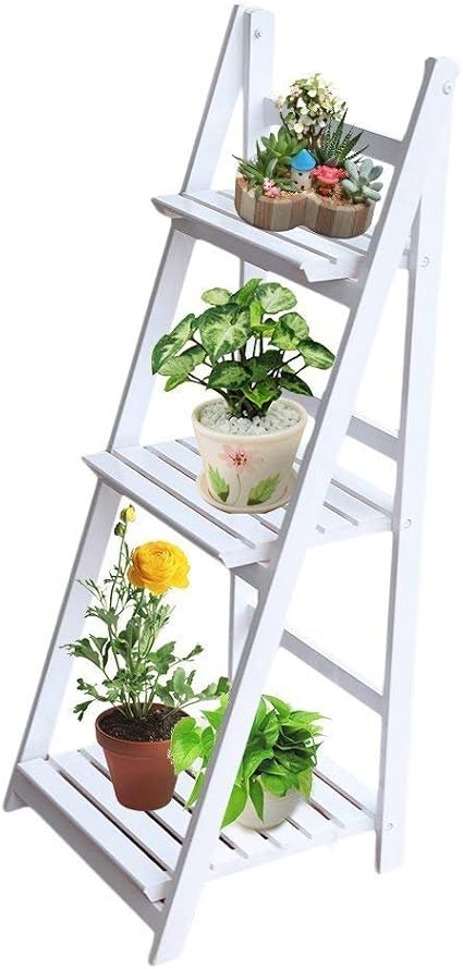 Homgrace Vintage Pflanzentreppe Blumentreppe Blumenständer 3 Stufig