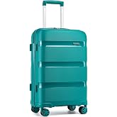 Kono 24 Inch Hard Shell PP Luggage, 4 Spinner Wheels Suitcase, Blue | Lightweight &amp; Anti-Scratch Checked-Medium Travel Trolley with TSA Lock for Travel Trips