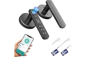 Gavdhe Fingerprint Door Lock Smart Fingerprint Door Knob with Keyless Entry Biometric Door Lock with Keypad App Control Easy Installation for Home Bedroom Office(Black)