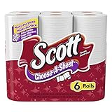 Scott Choose-A-Size Regular Paper Towels, White, 6 Count