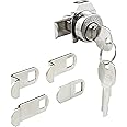 Prime-Line MP4526 Mailbox Lock – Replacement, Multipurpose Mailbox Lock for Several Brands – NA-14 Keyway, Opens Clockwise with 90º Rotation, Nickel Finish (1 Set)