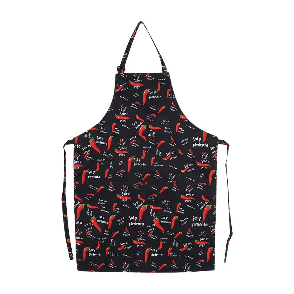 5 Patterns Womens Mens Practical Kitchen Restaurant,Chef Cooking Aprons Dress with Pockets,Cooking Kitchen Aprons(5 Chilli)