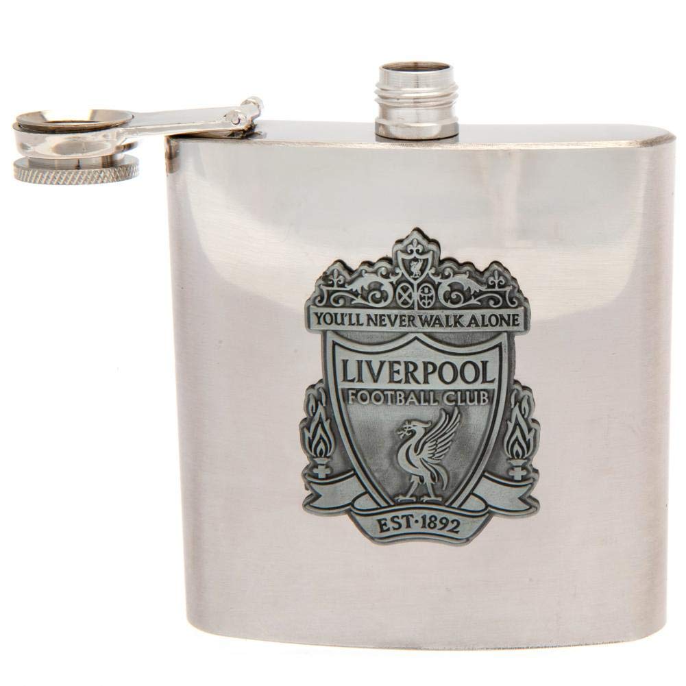 Liverpool Fc 6oz Stainless Steel Hip Flask Antique Style