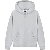 QBK Kids Brushed Fleece Zip-Up Hooded Sweatshirt Hoodie for Boys or Girls 3-14 Years