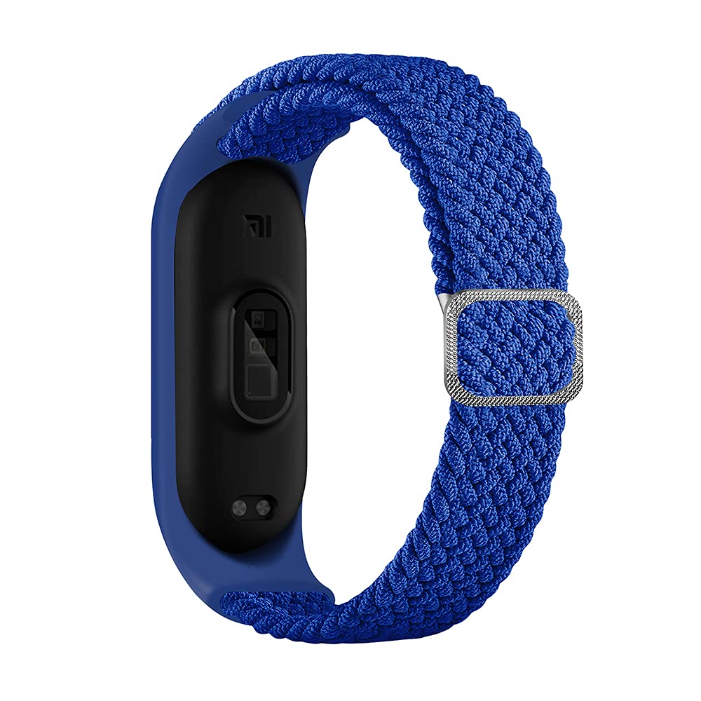 Tiggo Smart Watch Strap compatible for Xiaomi Mi Band 6,Nylon Sport Braided stretch Solo Loop Watch Belt,Replacement Bracelet Wristband Wrist Strap for Xiaomi Mi Band 3 4 5 6 Watch (azul)