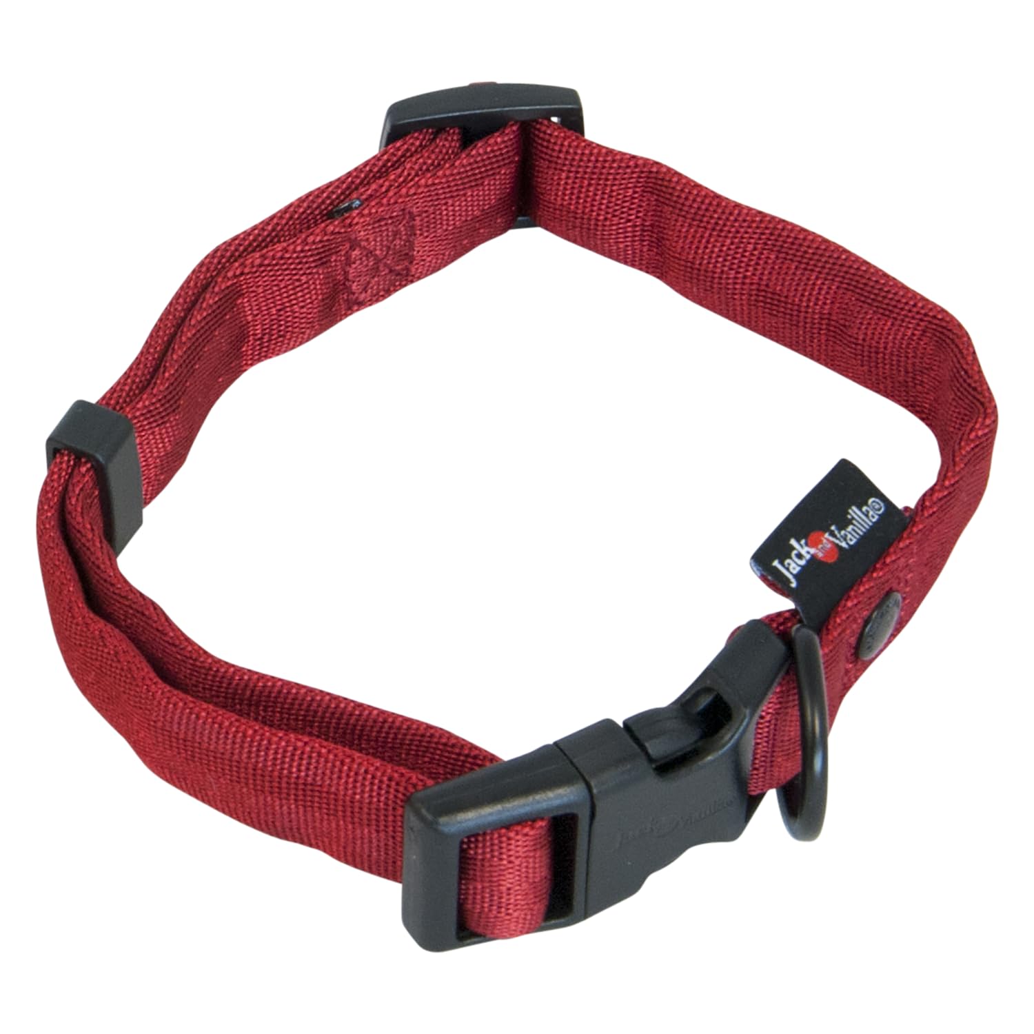 JACK AND VANILLA, Comfort Tube Nylon Dog Collar, Red, Size 15 mm x 24-35 cm