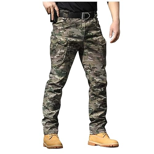 RTTUIOP Cargo Pants for Men Tactical Pants Stretch Camo Slim Fit