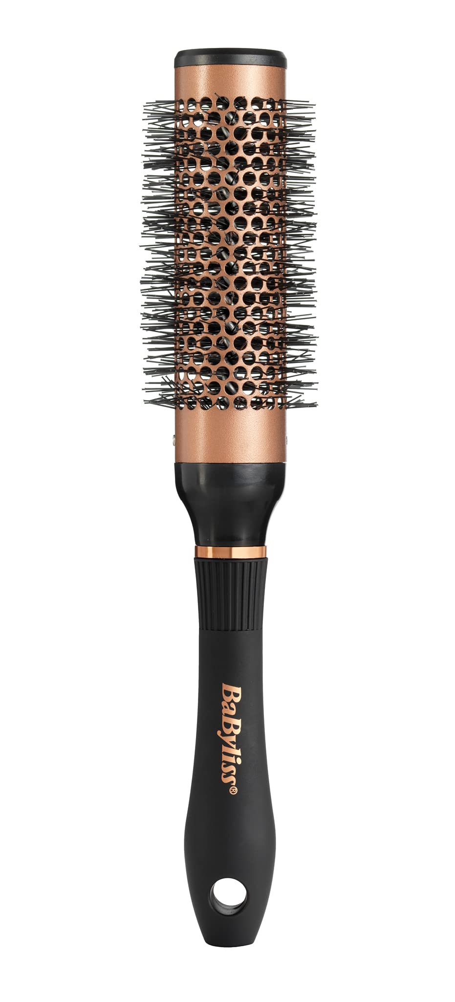 BaByliss Copper S 33mm Thermal Round Hair Brush, Round Brush for Blow Drying, Black