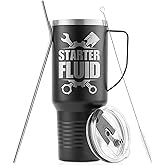 Onebttl Mechanic Gifts for Men, Gifts for Him, 40oz Tumbler with Handle and Straw, Insulated Coffee Mug with Lid, Starter Fluid