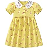 Tifimoy Toddler Girls' Cotton Casual Summer Dress Short Sleeve Summer Dress