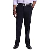 Haggar Men's Iron Free Premium Khaki Classic Fit Flat Front Expandable Waist Casual Pant (Regular and Big & Tall Sizes)
